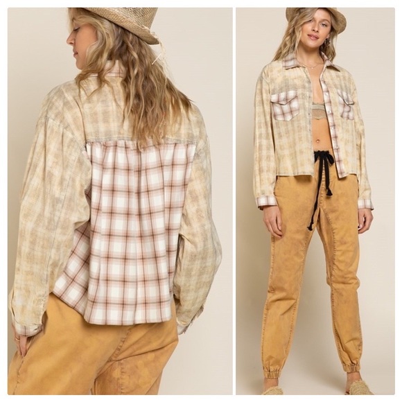 POL Western Washout Grunge Plaid Top - Picture 7 of 12